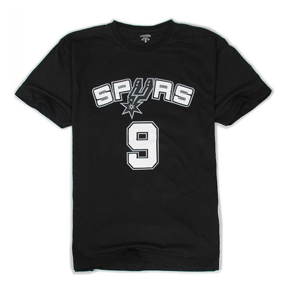 Men's  San Antonio Spurs #9 Tony Parker Black T-shirt